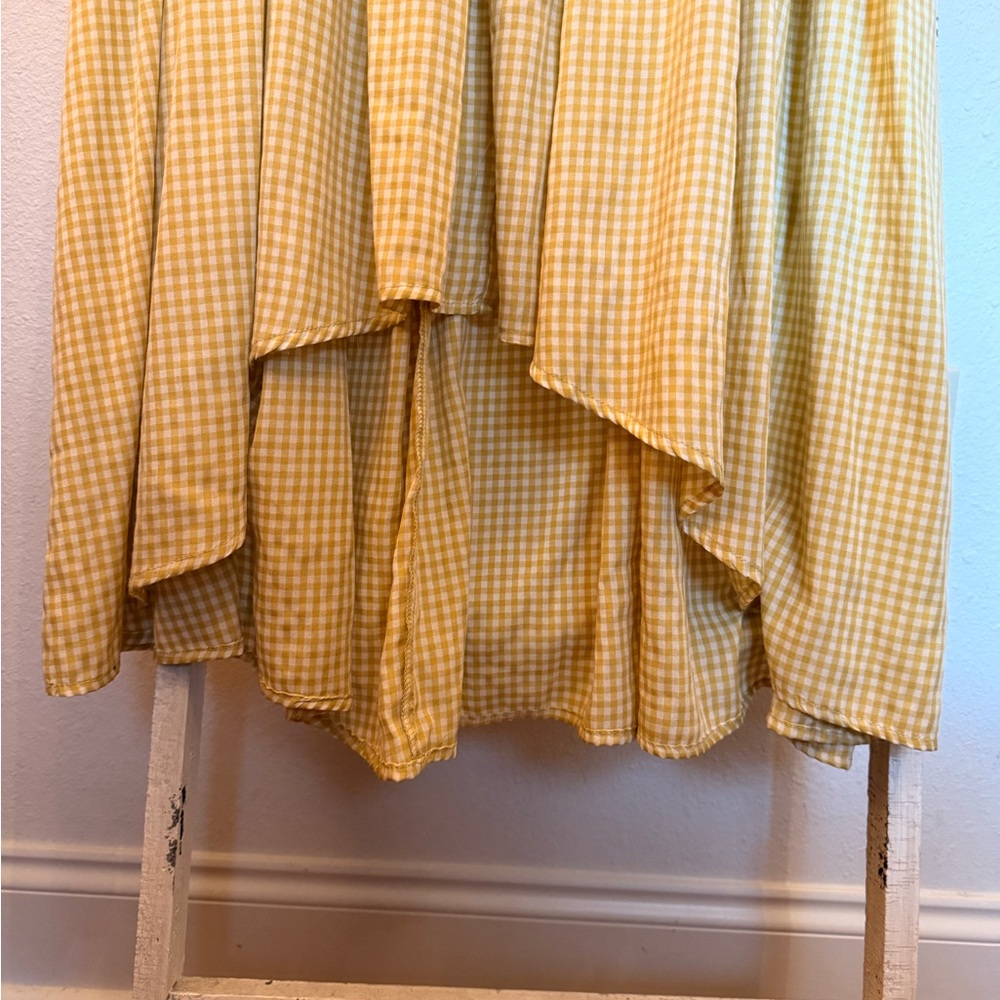 Mustard Seed Yellow Checkered Maxi Dress - Picture 6 of 6